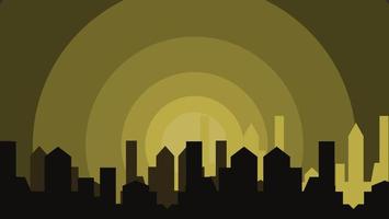 vector illustration of urban silhouette with gradient yellow color