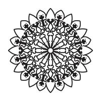 patrón circular en forma de mandala para la decoración de tatuajes de henna mehndi. ornamento decorativo en estilo étnico oriental. página del libro para colorear. vector