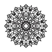 patrón circular en forma de mandala para la decoración de tatuajes de henna mehndi. ornamento decorativo en estilo étnico oriental. página del libro para colorear. vector