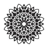 patrón circular en forma de mandala para la decoración de tatuajes de henna mehndi. ornamento decorativo en estilo étnico oriental. página del libro para colorear. vector