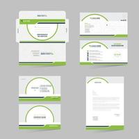Green Colored Envelope Postcard Business card and Letterhead vector