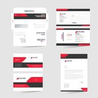 Red Colored Envelope Postcard Business card and Letterhead vector