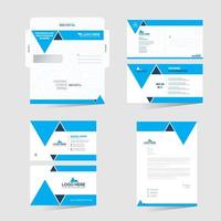 Cyan Colored Envelope Postcard Business card and Letterhead vector