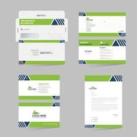 Green Colored Envelope Postcard Business card and Letterhead vector