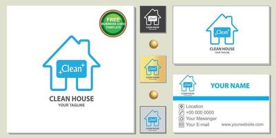 clean house logo premium free elegant bussines card template vector eps 10