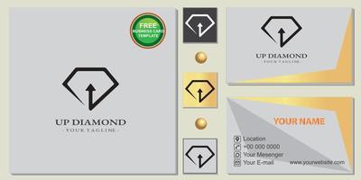simple diamond arrow logo, free elegant business card template vector eps 10