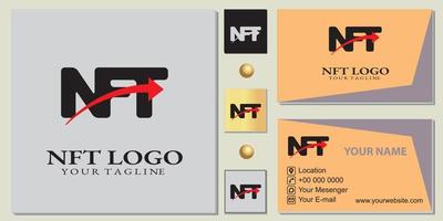 NFT logo premium template with elegant business card vector eps 10