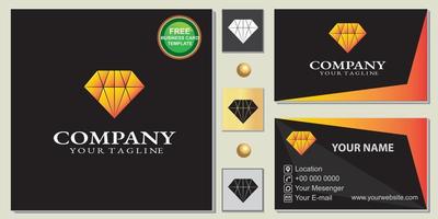Luxury diamond logo, simple, free premium business card template vector eps 10