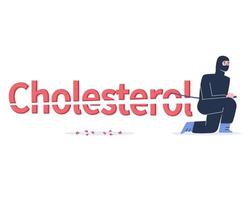 A ninja cutting cholesterol for healthy lifestyle vector