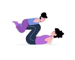 madre e hija haciendo yoga vector