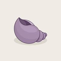 ilustración de estilo de dibujos animados de conchas de mar vector