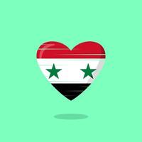 ilustración de amor en forma de bandera de siria vector