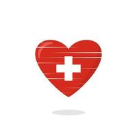 ilustración de amor en forma de bandera de suiza vector