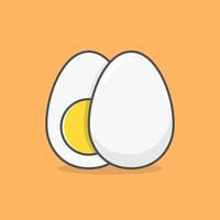 poached egg cartoon style illustration vector