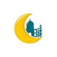 Illustration of moon and mosque vector