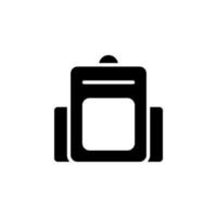 Backpack, School, Rucksack, Knapsack Solid Icon, Vector, Illustration, Logo Template. Suitable For Many Purposes. vector