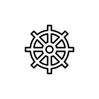 Rudder, Nautical, Ship, Boat Line Icon, Vector, Illustration, Logo Template. Suitable For Many Purposes. vector