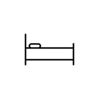 cama, icono de línea de dormitorio, vector, ilustración, plantilla de logotipo. adecuado para muchos propósitos.