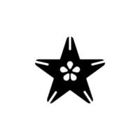 Star Fruit Solid Icon, Vector, Illustration, Logo Template. Suitable For Many Purposes. vector