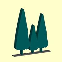 Icono de árbol de pino verde vector 3d, perfecto para su propiedad de decoración de diseño