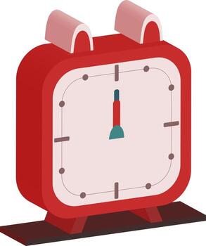 icono de vector 3d de un reloj de mesa rojo con orejas de gato, mejor para la imagen de decoración de su propiedad