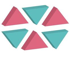 3d vector icon triangle pink and blue, for your decoration property images, geometric style