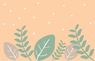 tropical leaves pastel colour isolated on peach background. Winter theme, bestvector for wallpaper and backdrop vector