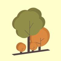 Vector 3D icon of green and orange autumn trees, best for decoration in your image