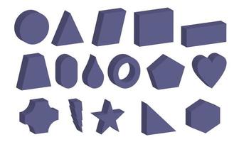 3D vector icon geometry Cube, circle, triangle, love, star and more. Best for your decoration property images.