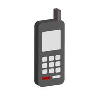 3D vector icon old cell phone with black color, best for your decoration property images.