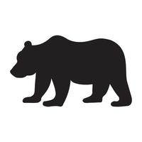 oso grande, animal, negro, aislado, silueta, icono vector