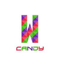 Geometric letter W with perfect combination of bright purple, red, and green colors. Good for business logo, design element, t-shirt design, print use, etc.