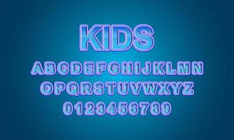 Editable text effect kids title style vector