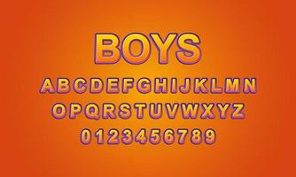 Editable text effect boys title style vector