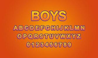 Editable text effect boys title style vector