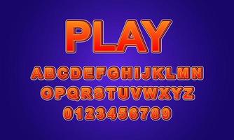 Editable text effect play title style vector