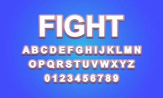 Editable text effect fight title style vector