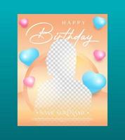 Happy birthday social media post template vector