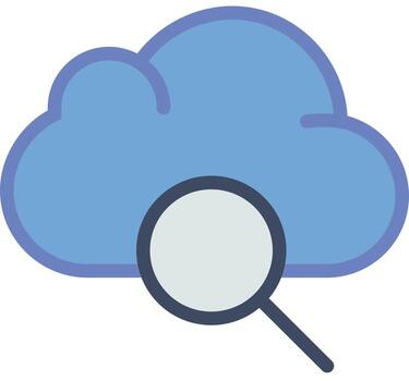 icono plano de computación en la nube vector