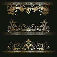 Luxury Golden Header and Footer Frames 02 vector