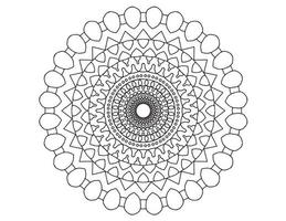 diseño de mandala real en blanco y negro, tatuajes, adornos, tradicional, vintage vector