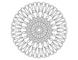 diseño de mandala real en blanco y negro, tatuajes, adornos, tradicional, vintage vector