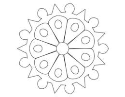 diseño de mandala real en blanco y negro, tatuajes, adornos, tradicional, vintage vector