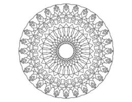 diseño de mandala real en blanco y negro, tatuajes, adornos, tradicional, vintage vector