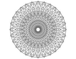 diseño de mandala real en blanco y negro, tatuajes, adornos, tradicional, vintage vector