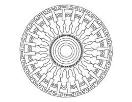 diseño de mandala real en blanco y negro, tatuajes, adornos, tradicional, vintage vector