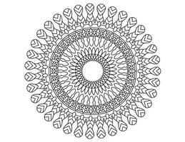 diseño de mandala real en blanco y negro, tatuajes, adornos, tradicional, vintage vector