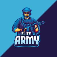 plantilla de logotipo de mascota del ejército de élite vector