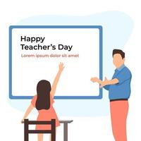 Happy teachers day illustration in flat design style. vector