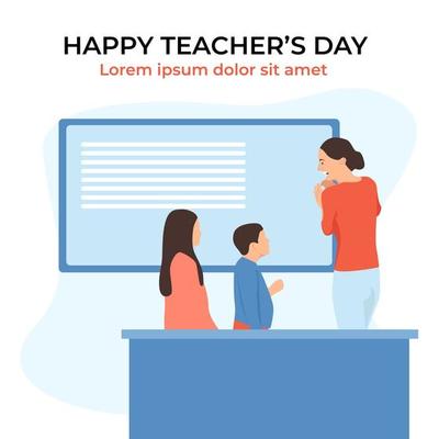 Happy teacher's day background poster template